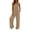 Coffee, variant on Summer Wide Leg Sleeveless Jumpsuits for Women Solid Color Loose Fit Casual Overalls Adjustable Straps Soft Comfortable Beach Vacation Romper with Pockets Hot Pink L