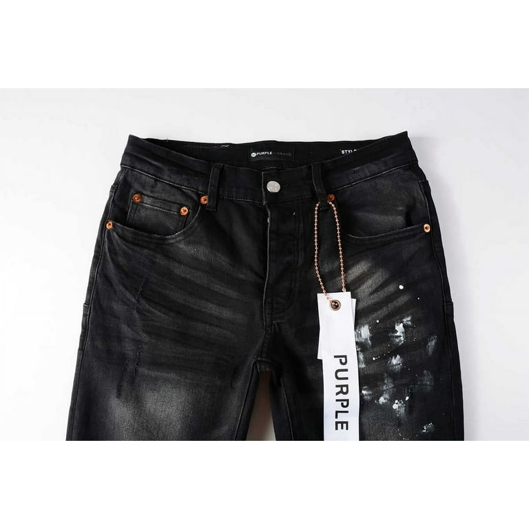 2025 Purple Jeans brand Jeans Men's Jeans Casual Comfort Holes Fashionable Straight Skinny Slim Fit Jeans, Ripped Stretch Jeans Denim Pants  9002 SIZE 28-40