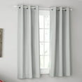 thumbnail image 4 of (2 pack) Mainstays Olan Silver Blackout Curtain Panel Pair, 2-Pack, Grommet Top, Textured Solid, 37" x 63", Room Darkening Drapes for Bedroom, 4 of 10