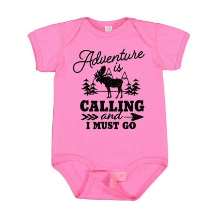 

Inktastic Adventure is Calling and I Must Go with Moose Boys or Girls Baby Bodysuit