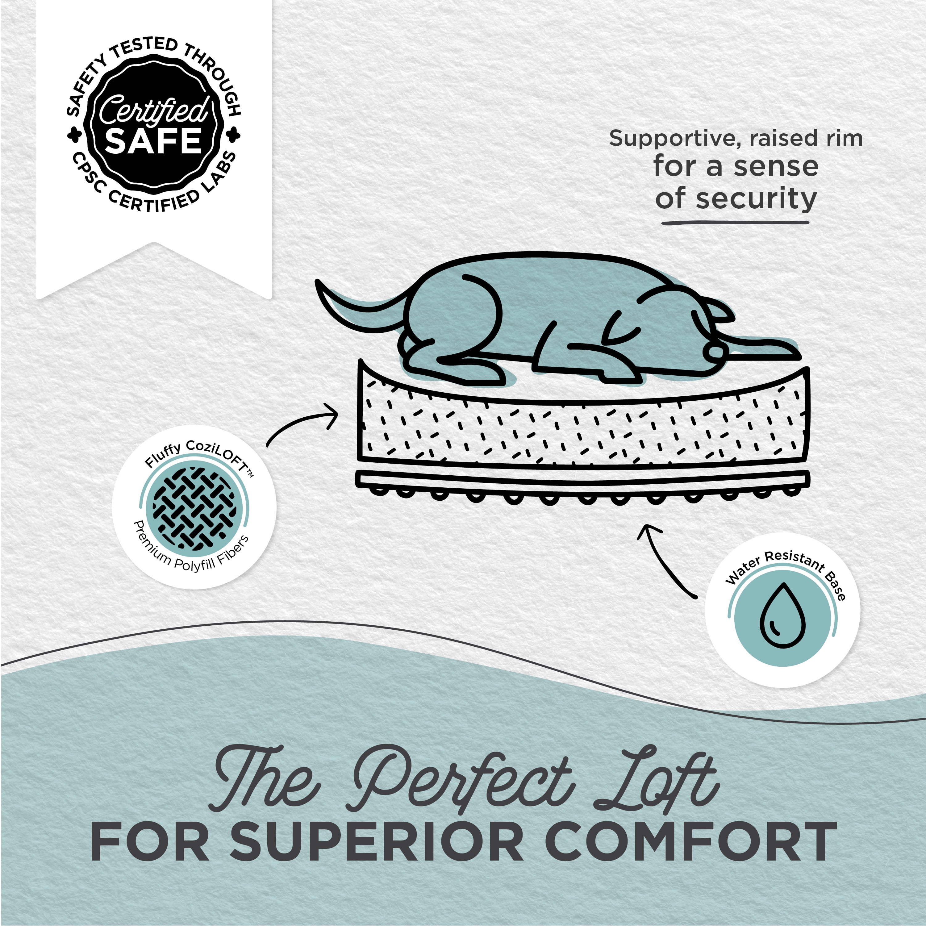 Best Friends by Sheri Shag Lounge Bed Calming Faux Fur Dog Bed, Frost, Large, 36" x 27"