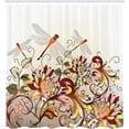 thumbnail image 2 of Music Shower Curtain, Funky Fractal Geometric Square Shaped Background Acoustic Guitar Art, Cloth Fabric Bathroom Decor Set with Hooks, Eggshell Cadet Blue Burgundy, 2 of 4