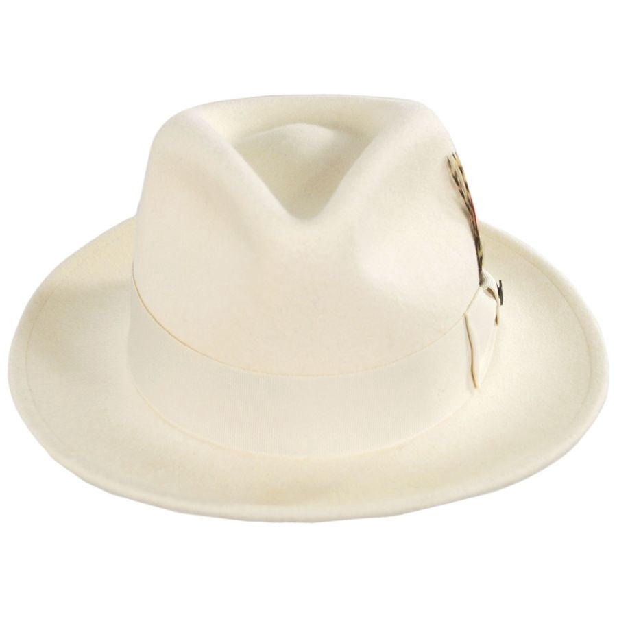 Pachuco Crushable Wool Felt Fedora Hat - XL - Cream