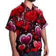 thumbnail image 2 of Valentine's Day Love Men's Short Sleeve Poplin Button Down Shirts - Casual Printed Summer Beach Tops for Men, 2 of 6