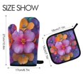 thumbnail image 2 of Yayeee Oven Mitts and Pot Holder Set of 4 Heat Resistant Kitchen Gloves Baking Hot Pad, Large Purple Flowers, 2 of 5