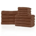 thumbnail image 1 of Eco-Friendly 100% Cotton Ring-Spun 12-Piece Towel Set, 4 Face, 4 Hand, 4 Bath Brown, 1 of 1