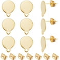 thumbnail image 5 of 20Pcs Flat Round Stud Earring Findings 304 Stainless Steel Stud Earring Findings Blank Earring Studs Earring with Loop and Flat Plate Ear Nuts Earring for DIY Earring Jewelry Making Hole:1.2mm, 5 of 8