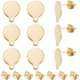 thumbnail image 1 of 10 piezas de aretes planos y redondos chapados en oro de 24 quilates, de acero inoxidable 304, sin aros., 1 of 8