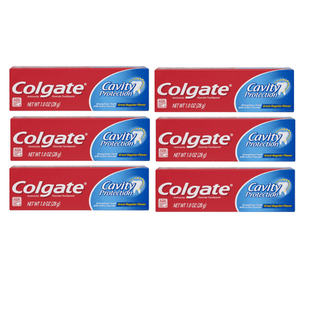 (6 pack) (6 Pack) Colgate Cavity Protection Fluoride Travel SizeToothpaste, 1 oz