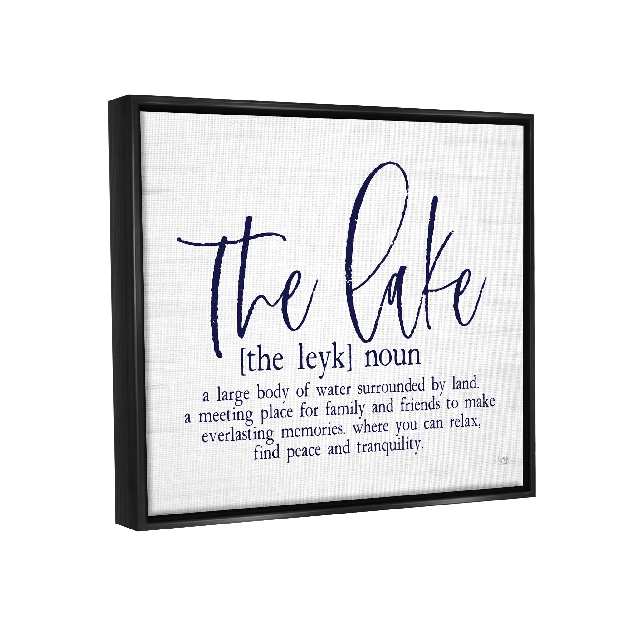Stupell The Lake Definition Family Phrase Landscape Painting Black Floater Framed Art Print Wall Art