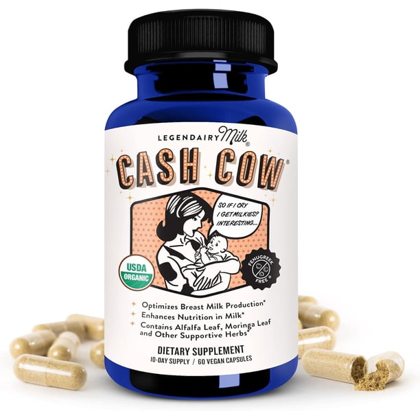 Legendary Milk | Cash Cow | Alfalfa y Moringa | 60 Cápsulas | Suplemento Alimenticio para Mujeres en Lactancia | Hecho en USA