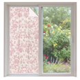 thumbnail image 2 of Farmhouse Pink Window Privacy Film, Vintage Flower Leaf Botanical Plant Static Cling UV Sun Blocking Tint Film Heat Control Windows Films for Bedroom Bathroom, Window Stickers 35.4"x78.7", 2 of 8
