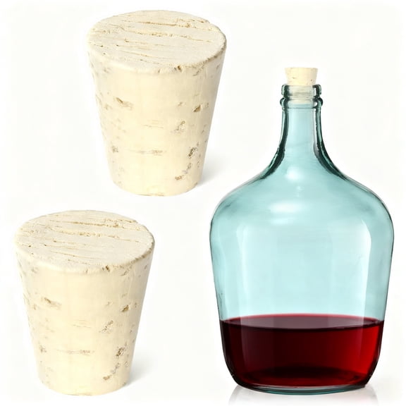 2Pcs Carboy Cork, Fermentation Stopper for 1, 3, 5, 6 Gallon Glass Water Jug Wood Tapered Fermentation Cap Cork Stoppers