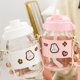 thumbnail image 2 of ? Botellas de agua de vidrio de 32 oz, lindas botellas de agua Kawaii transparentes con correa de pajita, botella de agua de gran capacidad, jarras deportivas portátiles para bebidas diarias, 2 of 5