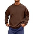 thumbnail image 2 of Delconic Men's Sweatshirts Soft Long Sleeve Crewneck Sweatshirt Midweight Fleece Sweat Shirt Breathable Pullover Sweater S-3XL Coffee S, 2 of 6