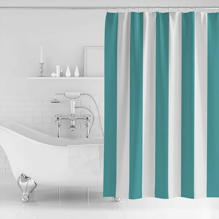 Striped Shower Curtain With 12 Hooks, Modern Farmhouse Shower Curtain Hooks