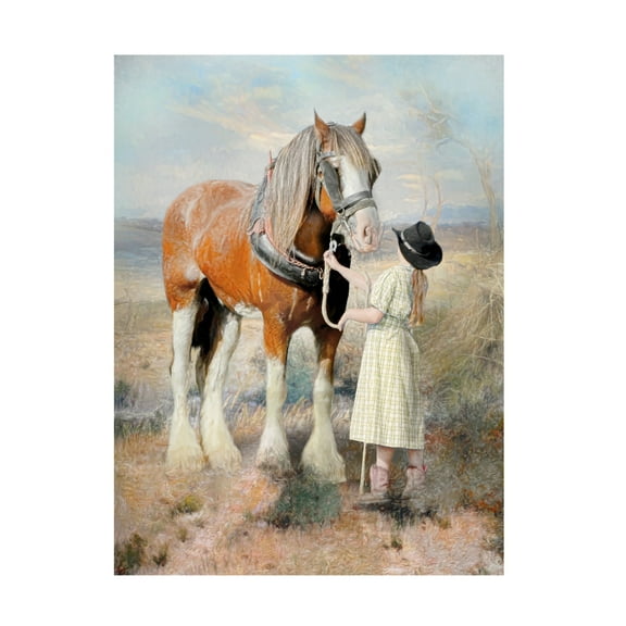 Canvas Wall Art - Trudi Simmonds 'The Farmers Daughter' Wall Art for Living Room, Bedroom, or Office Décor by Trademark Fine Art - 14 x 19 Inches