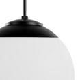 thumbnail image 4 of Hunter - Hepburn 3-light Matte Black, Medium Size Pendant Light, Dimmable, Mid Century Modern Style, Globe Shaped, for Bedrooms, Dining, Living Rooms - 19852, 4 of 7
