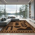 thumbnail image 2 of ODIKA 8'x10' Washable Area Rug Brown Black Geometric Abstract Design Modern Shapes with Bold Triangle Border for Living Room, Under Sectional, Family , Durable, Non-Slip, 2 of 7