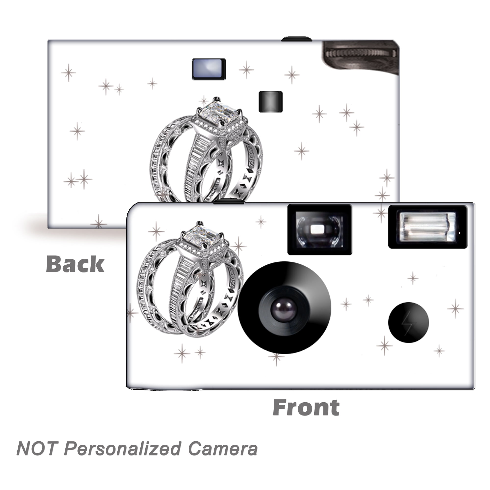 5Pack Shimmering Engagement on White Disposable Cameras. Free shipping. Wedding Cameras, Event