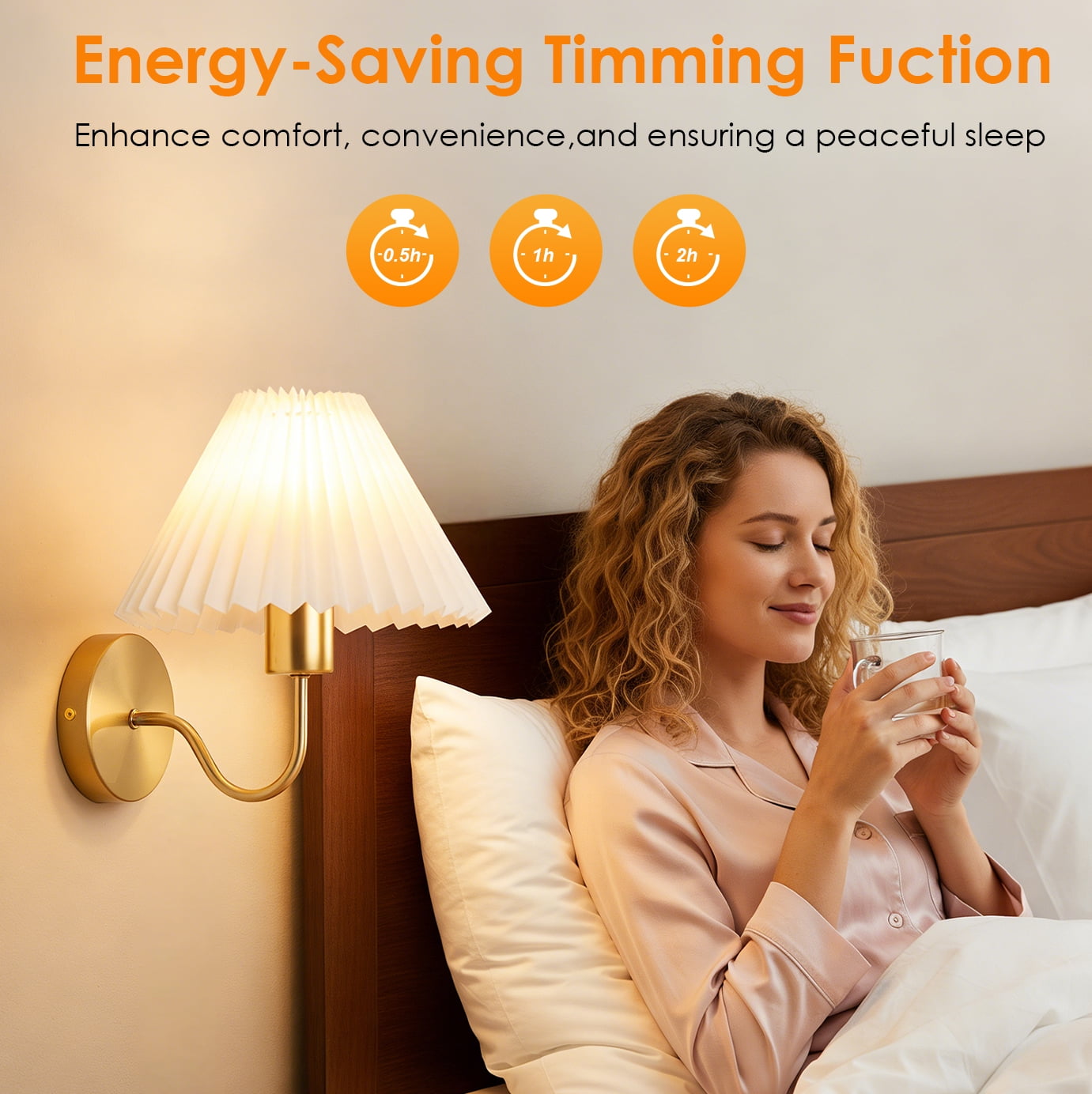 DAYBETTER Battery Operated Wall Sconces Set of 2, Cordless Rechargeable 3 Color Tems & RGB Warm Lamp, Dimmable Remote Night Light for Bedroom