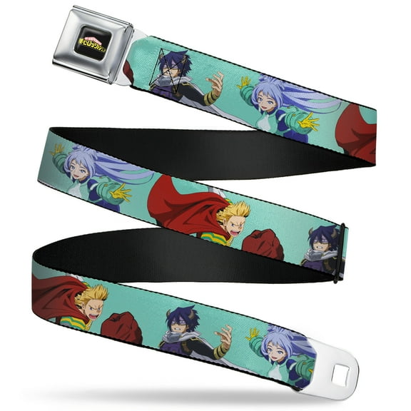 My Hero Academia Belt, Seatbelt Buckle Belt, My Hero Academia the Big 3 Action Poses Light Blue, 30 to 44 Inches