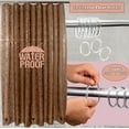 thumbnail image 2 of Shower Curtain Liner 3D Semi Transparent Heavy 8G Thick PEVA Waterproof Plastic Metal Grommets and Weighted Magnets 70 x 72 inches with Hooks Mosaic Dark Brown, 2 of 8