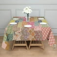 thumbnail image 3 of Pioneer Flower Floral Print Pattern Square Tablecloth,Waterproof Square Table Cover,Wipeable Spillproof Washable Table Cover for Home Kitchen Party Decor 42"X42"(107x107cm), 3 of 6