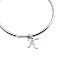 thumbnail image 2 of Charm para Pulsera LuckyLy, Dije Inicial Letra A, Acero Inoxidable y Zirconia Cúbica, Modelo Lizzy plateado Letra K, 2 of 7