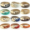 thumbnail image 2 of Leather Engraved Cuff Bracelet Men Women Monogram Blank Wrap Leather Bracelet, 2 of 9