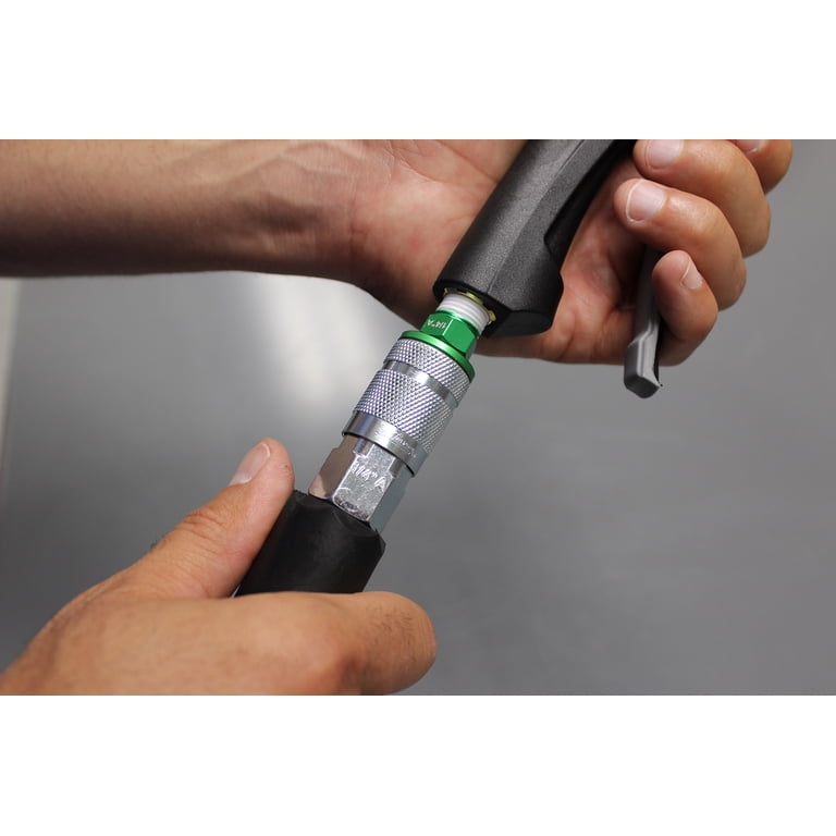 Milton ColorFit Green A-Style Coupler & Plug Kit – 5-Piece 1/4" NPT Pneumatic Air Fittings, Color-Coded To Avoid Cross-Contamination
