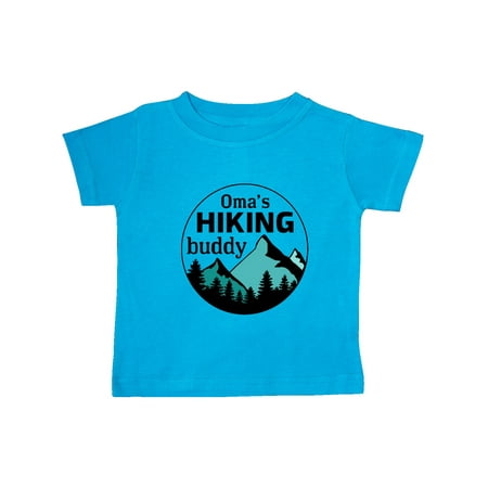 

Inktastic Oma s Hiking Buddy with Mountains and Trees Gift Baby Boy or Baby Girl T-Shirt