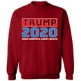thumbnail image 2 of OXI Crewneck Sweatshirt - Trump 2020,Basic Casual Sweatshirts for Men's and Women Fleece Sweatshirt Long Sleeve- Antiquee Cherry Large, 2 of 2