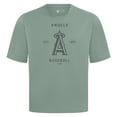 thumbnail image 2 of Men's Levelwear Green Los Angeles Angels Crossway Oversized Luxe Signature Knit T-Shirt, 2 of 3