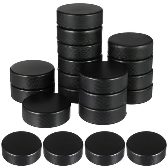 24Set Hockey Pucks Circular Black Pu Foam for Outdoor Game Reduced Noise