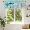 thumbnail image 6 of Marble Texture Valances for Windows, 42 x 12in, Turquoise Marble Tier Abstract Art Rod Pocket Kitchen Valance Curtain Light Filtering Window Treatments for Living Room Bedroom, 1 Panel, 6 of 7