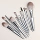 thumbnail image 1 of Nvzi Juego de 12 brochas de maquillaje, color marrón, para base, polvos, correctores, sombras de ojos, rubor y brochas de maquillaje plateadas, 1 of 4