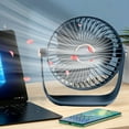 thumbnail image 6 of Oggfader Portable Fans for Indoors,New Night Light Mini Desktop Fan Household High Wind Silent Student Desktop Charging Fan,Black, 6 of 9