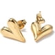 thumbnail image 2 of 2 Pendientes de botón con forma de corazón de acero inoxidable 304 para mujer. Pendientes sencillos con forma de corazón. Fornituras de joyería chapadas en oro auténtico de 18 quilates., 2 of 2