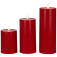 Northlight LED Flameless Flickering Wax Pillar Candles - 8" - Red - Set ...
