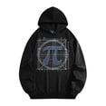 thumbnail image 2 of Men's Pocket Graphic Hooded Pullover, Pi Symbol in Construction-like Lines, Sizes S-2XL, 2 of 4