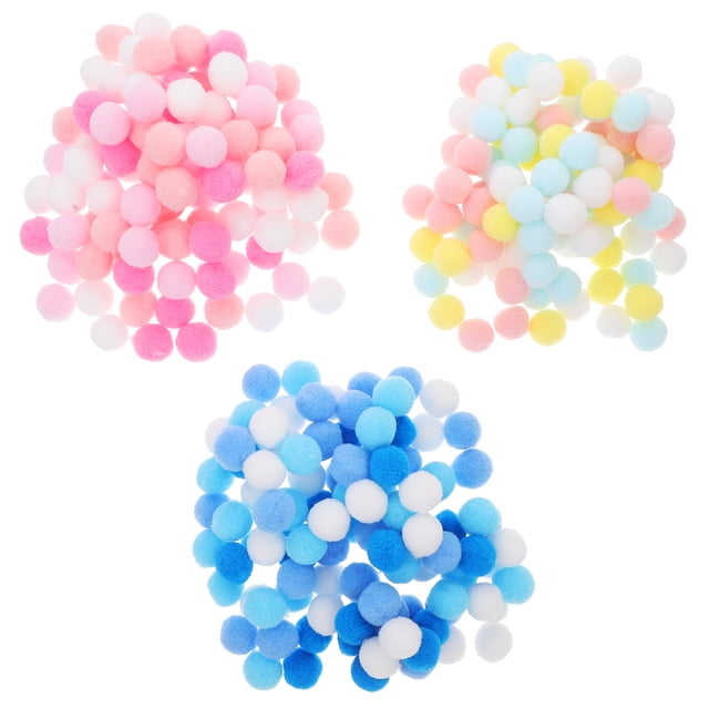 100 Uds. Bolas de pompones multicolores, tamaños surtidos, bolas peludas, pompones coloridos para manualidades, decoraciones