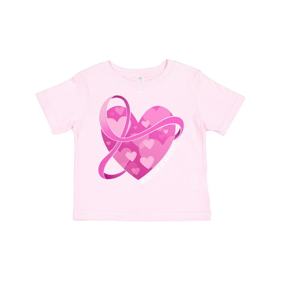 Inktastic Breast Cancer Awareness Pink Ribbon Around Heart Boys or Girls Toddler T-Shirt