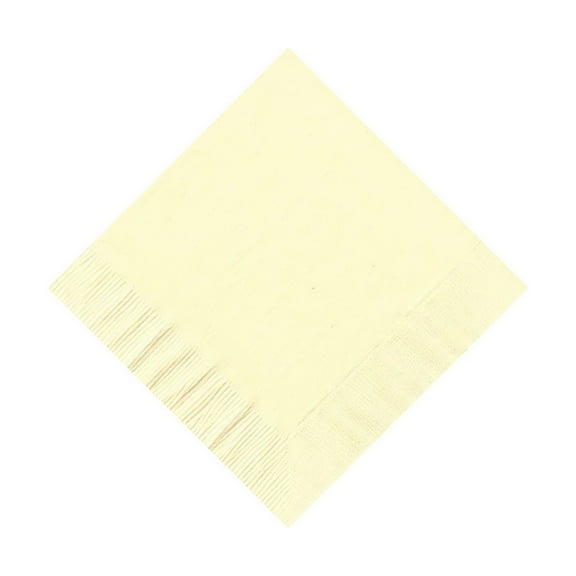 600 -  (12 Pks of 50) 2 Ply Plain Solid Colors Beverage Cocktail Napkins Paper - Ivory