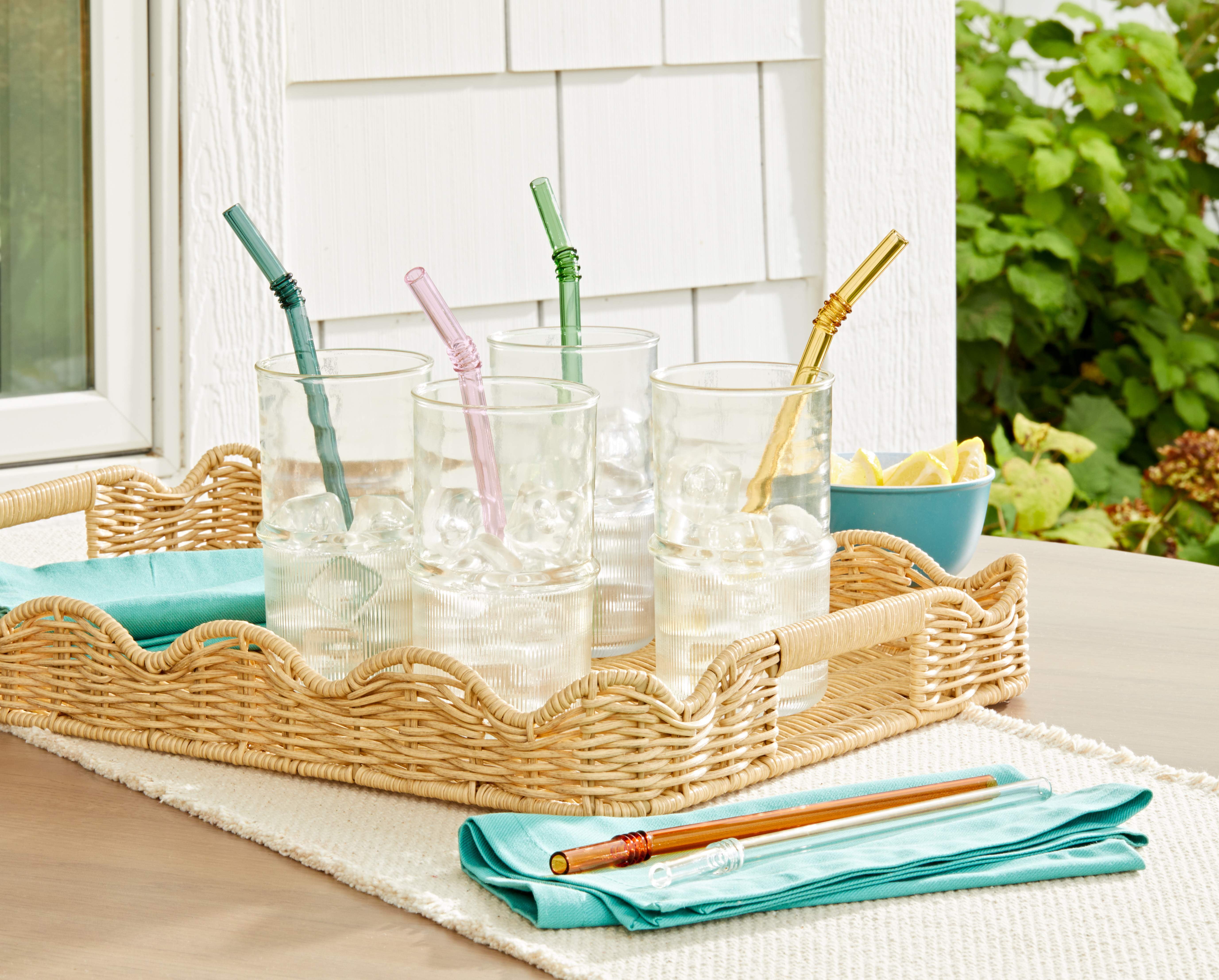 Better Homes & Gardens Glass Bendy Straw Colorful , 6 Pieces