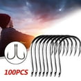 thumbnail image 2 of Radiance 100Pcs Metal Fishing Tools Hooks Jig Big Hook Bait Sizes 8 Hot Holder New G7, 2 of 8