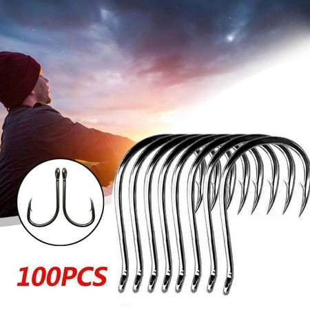 GHYJPAJK 9# 100-Piece Box With Tube Round World Fish Fish 5-36 Fish Fish With Long Handle Distorted Beak Sea Fish Fish Fish