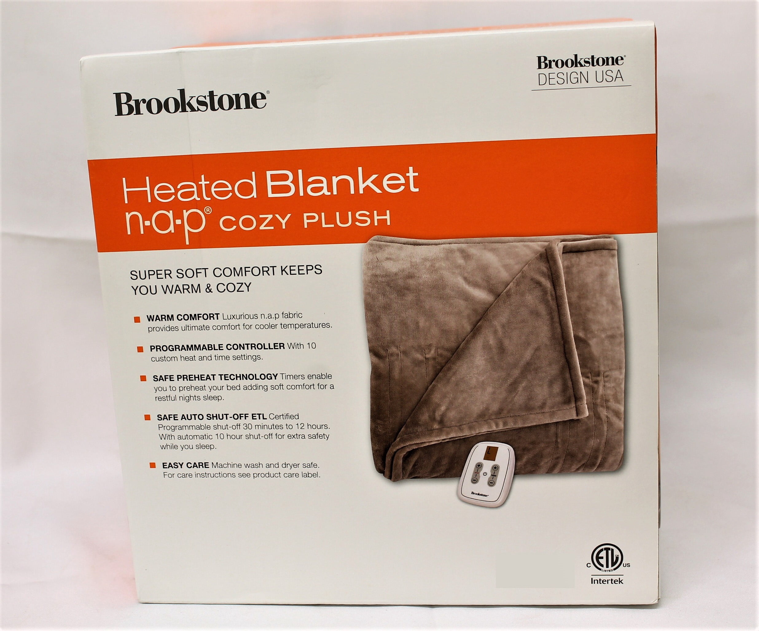 Brookstone N-A-P Cozy Plush Heated Blanket (Twin) (Light Gray) - Walmart.com