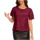 thumbnail image 3 of Craaazy Women's Sparkle Short Sleeve Top with Scallop Hem and Round Neck Gifts, 3 of 9