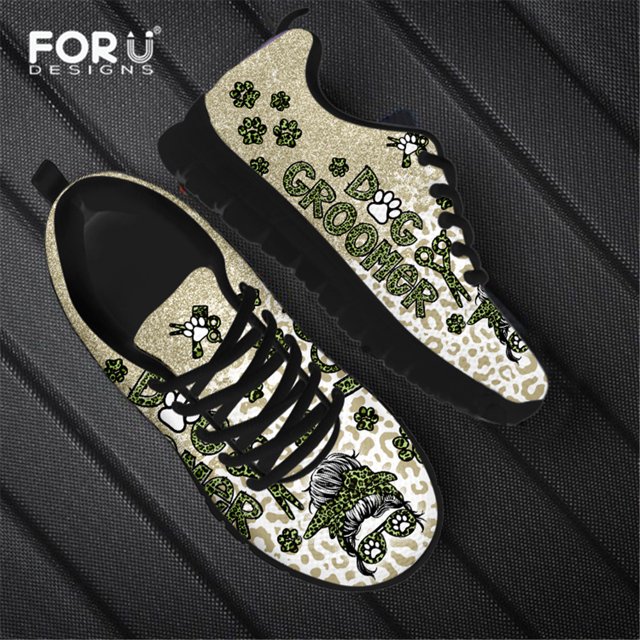 Chaussures Plates pour Femmes Léopard Rose, Espadrilles Décontractées à Lacets en Maille Légère